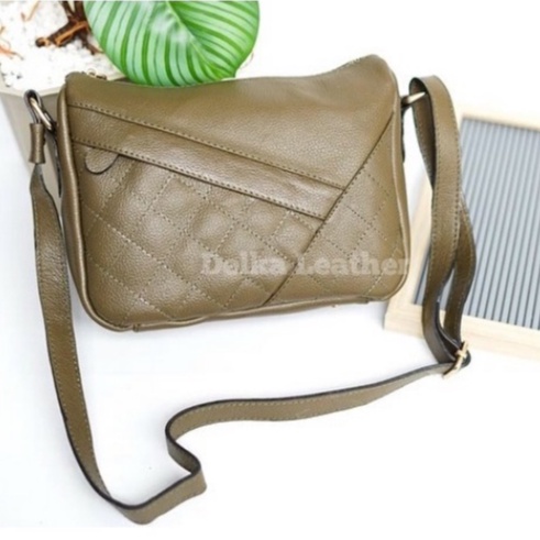 Tas Kulit Sapi Asli DL774 WAnita/ Tas Papirut Asli Kulit Sapi Garut/ Fashion Tas Selempang Kulit Wan
