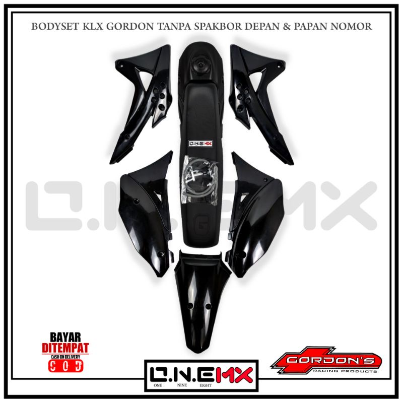 BODYSET KLX GORDON TANPA SPAKBOR DEPAN & PAPAN NOMOR - SIDE PANEL - COVER TANGKI - JOK - SPAKBOR BEL