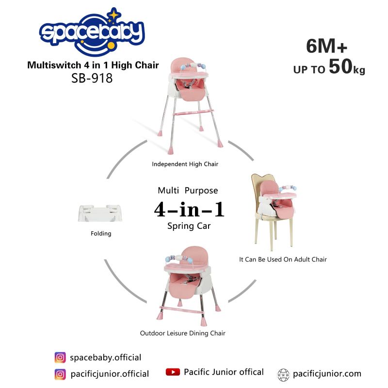 Kursi Tinggi Bayi Spacebaby Murah
