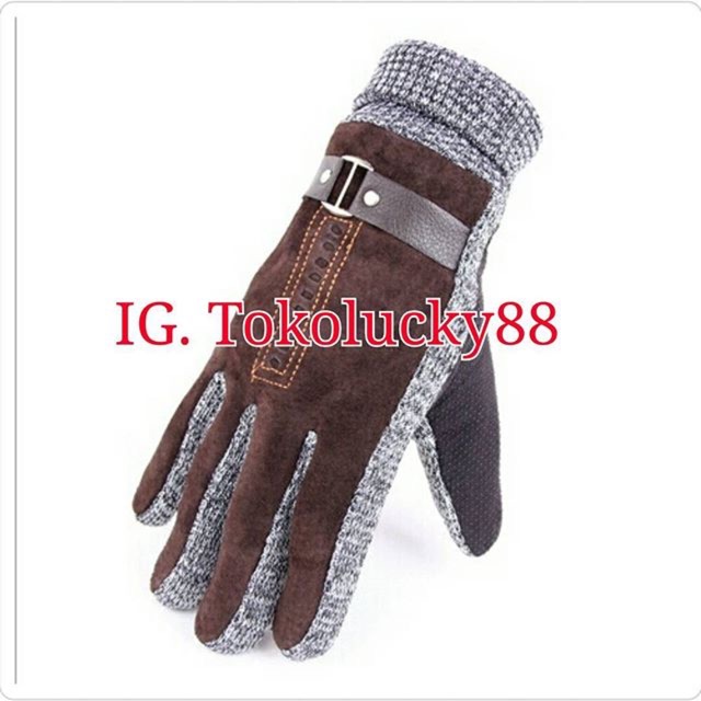 IMPORT Glove Wool Man Sarung Tangan Pria Wool lapis bulu winter musim dingin rajut wool blend