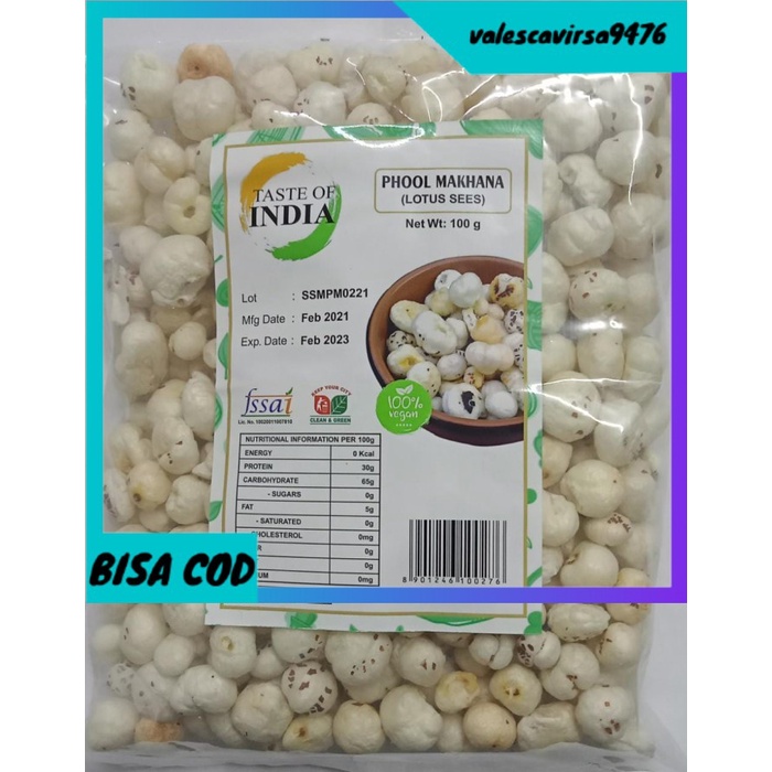 

⭐BISA COD⭐ Phool Makhana (Lotus Seeds) 100gram
