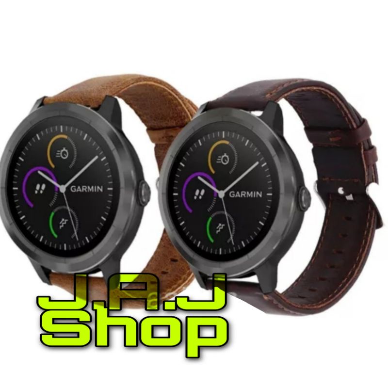 STRAP LEATHER KULIT ASLI WATCH BAND TALI JAM TANGAN GARMIN VIVOACTIVE 3 VIVO ACTIVE 3 MUSIC EDISION 
