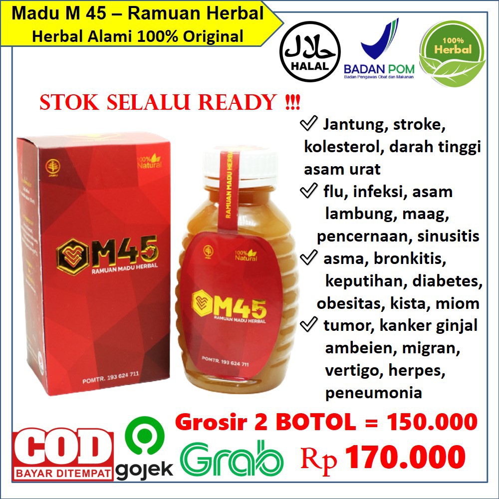 

Madu 45 Herbal Terapi Jantung Kolesterol Darah Tinggi Diabetes Terpercaya | Madu45