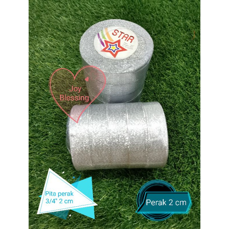 

PITA PERAK SILVER GLITTER 3/4" 2 CM PER ROLL