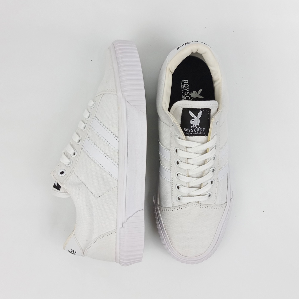 Sepatu Sneakers Casual Pria Wanita Brand Boyscode Original Vulcanized White Outsole Gerigi