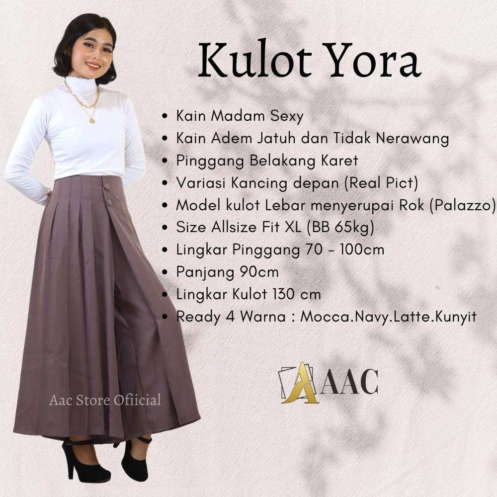 YORA KULOT / KULOT ROK WANITA MODEL LEBAR BAHAN PREMIUM / PALAZZO