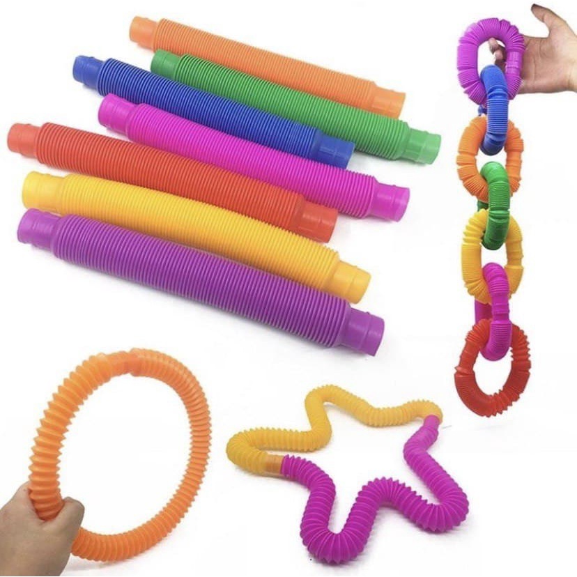 Pop Tubes Pop Tube Pop It Squishy Simple Dimple Sensory Fidget Toys Mainan Anak Tiktok Pipa DNA Vent