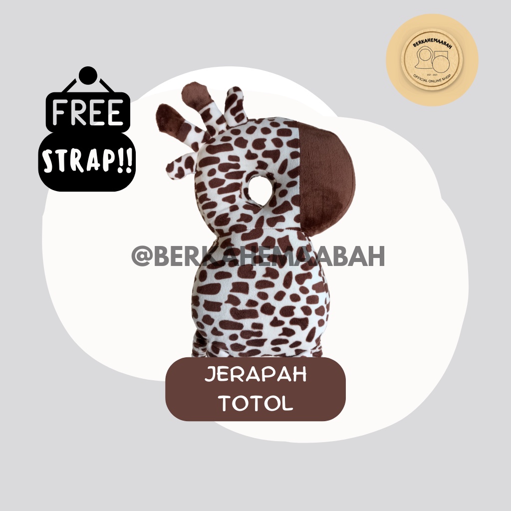 ( FREE STRAP ) Bantal Pelindung Kepala Bayi Jerapah Totol | Baby Head Protector | Head Neck Pillow Pad