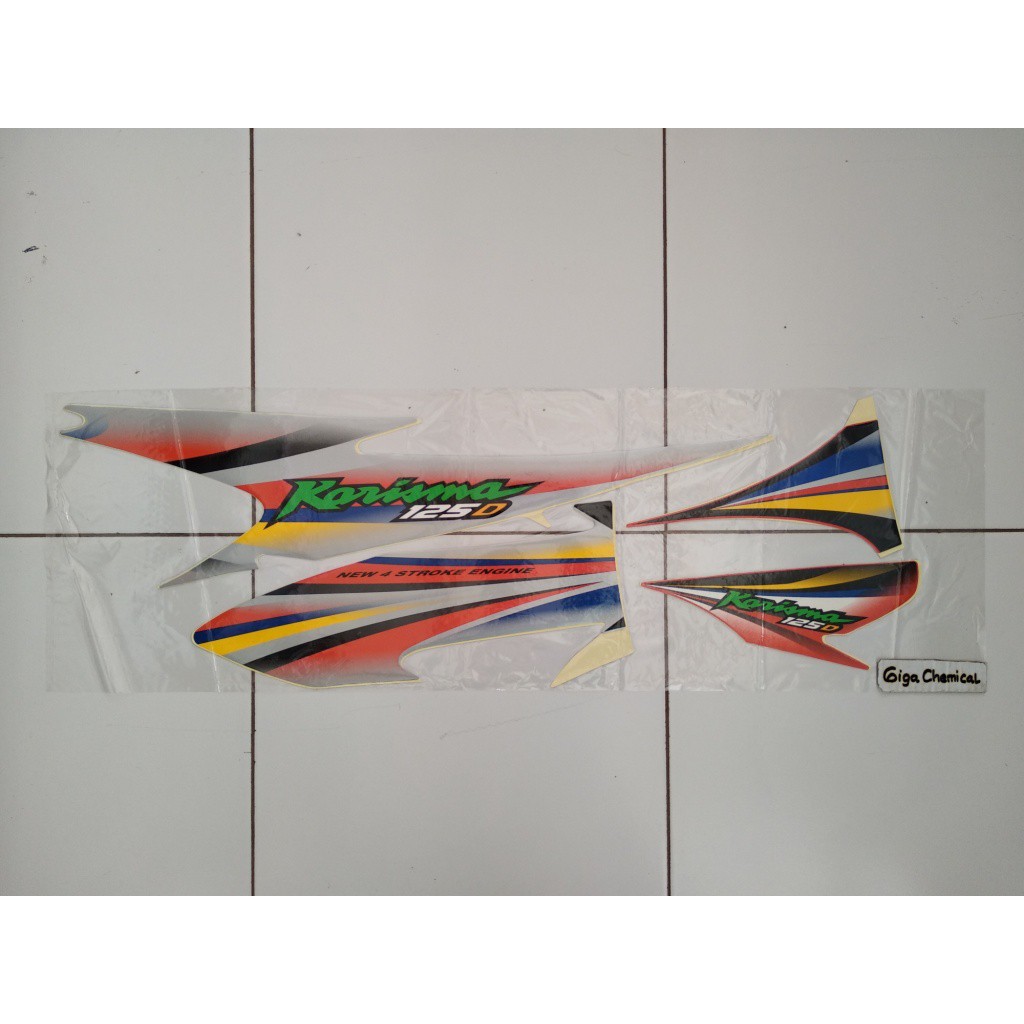 Striping Sticker lis Standart Honda Karisma 125d 2003 2004 Silver Orange