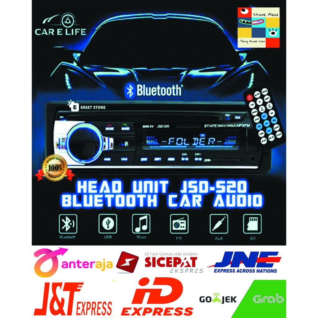 Tape Mobil Audio mobil car tape Radio Mobil Multifungsi Bluetooth Blutut USB MP3 FM Radio JSD-520