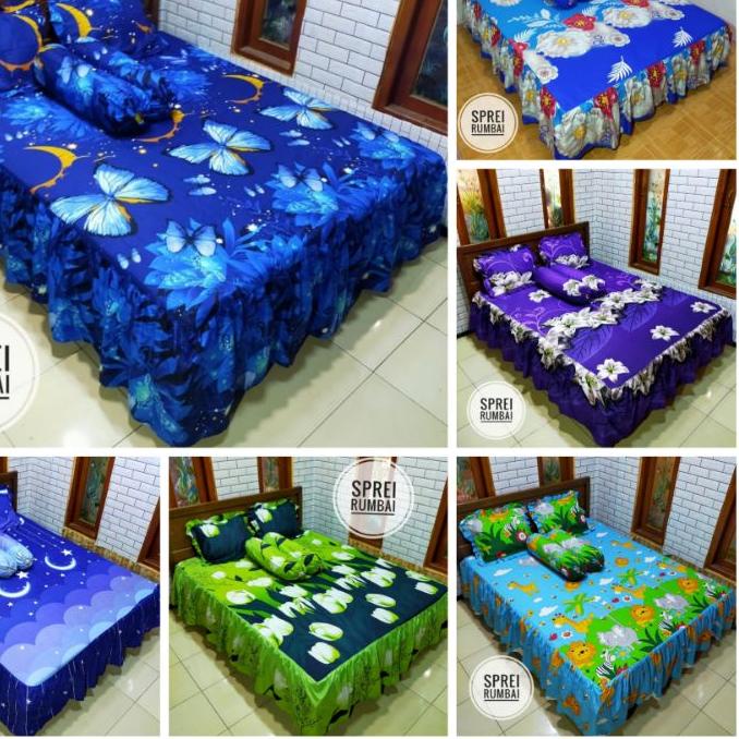 Promo Bulan IniSR-1273|Sprei Rumbai Homemade Motif Karakter Sprei Rumbai Halus Tidak Luntur