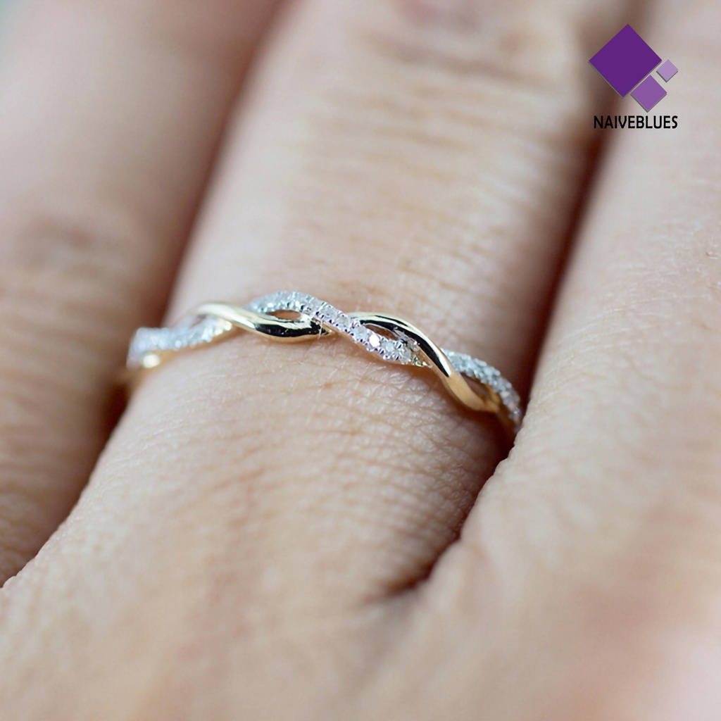 Naiveblue &gt; Cincin Model Lilit Bahan Alloy Hias Berlian Imitasi Untuk Wanita