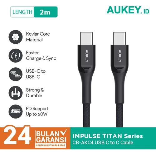 Aukey Cable Kevlar Type C to Type C - 1.2m - 500416 - CB-AKC3