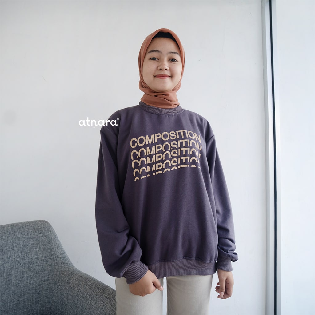 Nara Grosir - Composition Sweater l Sweater Pria dan Wanita