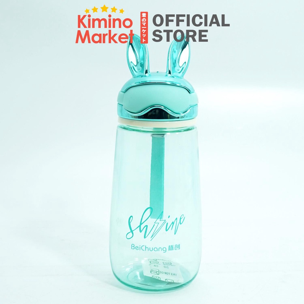 Botol Minum BPA Free Kelinci Anti Tumpah Drink Bottle 600 ml dengan Gantungan