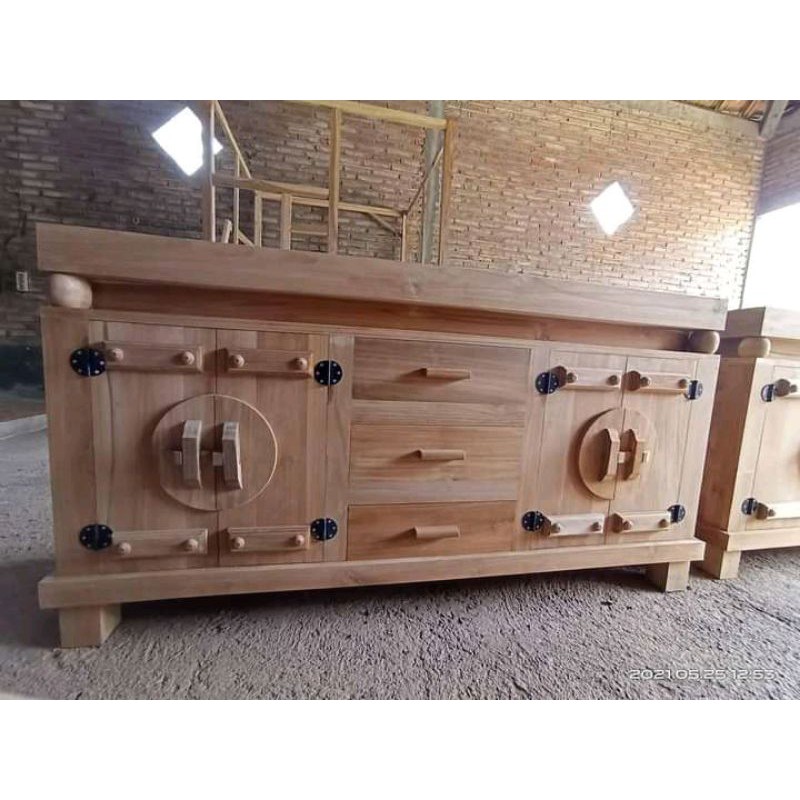 Ready mentahan bufet koboy-bufet minimalis kayu jati