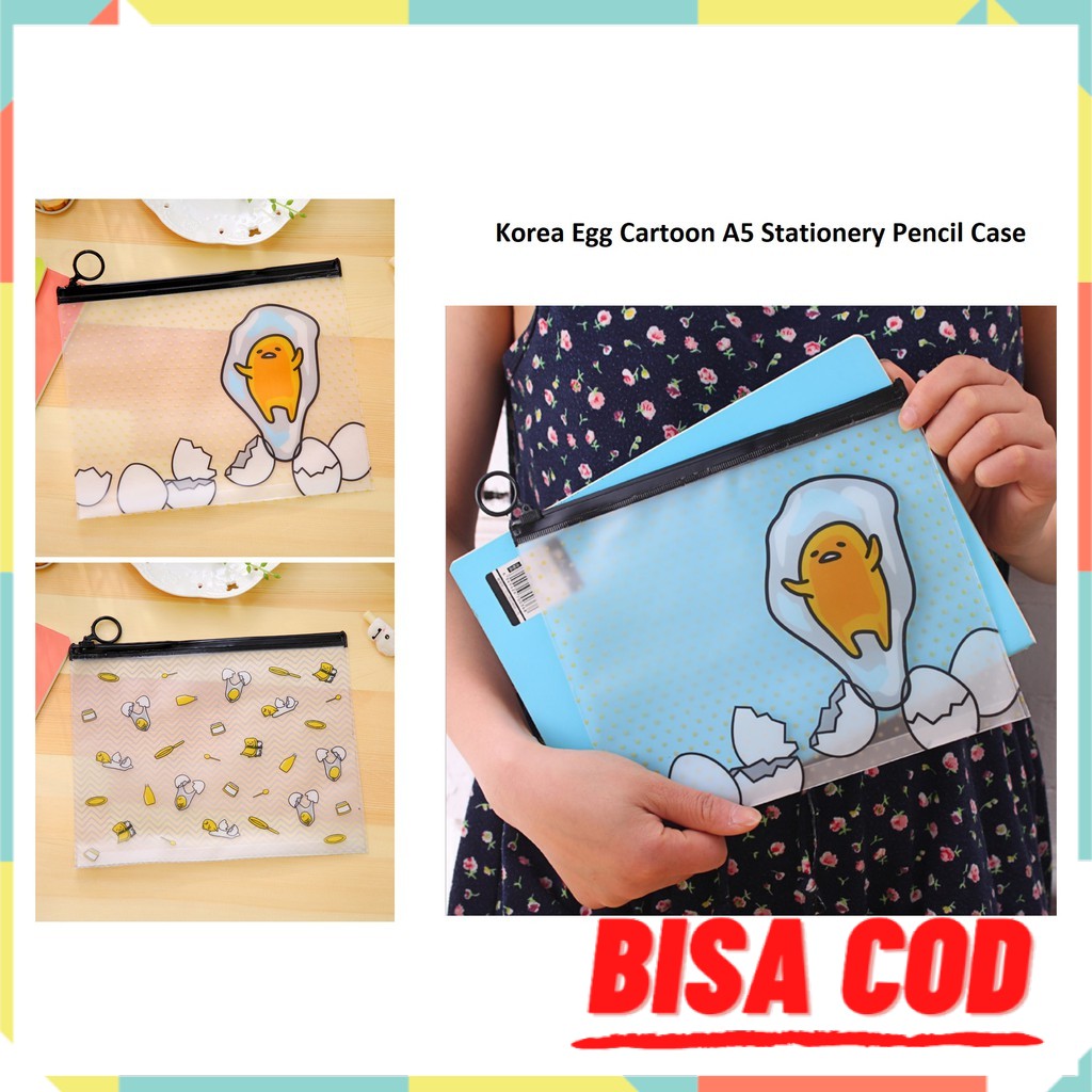 

[LW] PF11 Korea Egg Cartoon A5 Stationery Pencil Case / Tempat Pensil COD