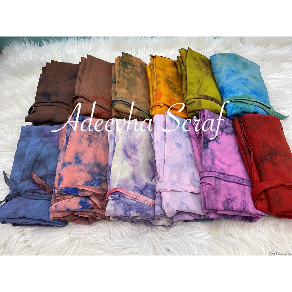 PROMO 10.10 !!! HIJAB BERGO INSTAN MARYAM MOTIF TIE DYE ORIGINAL BAHAN CREPE DIAMOND - SIZE BESAR-3