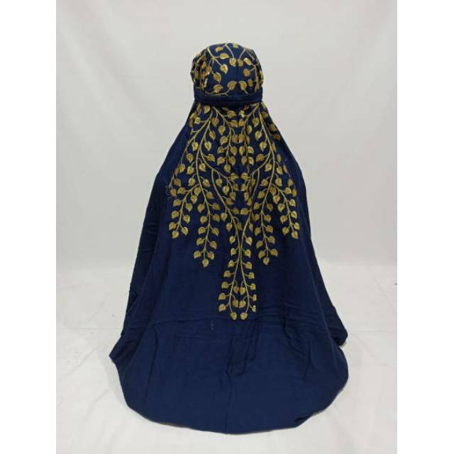 Jual Grosir Mukena terusan lajuran RAYON SUPER mukena bordir daun rambat mewah murah cantik