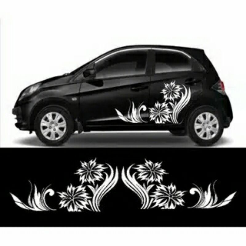 STIKER/STICKER STRIPING MOBIL MOTIF BUNGA AYLA AGYA