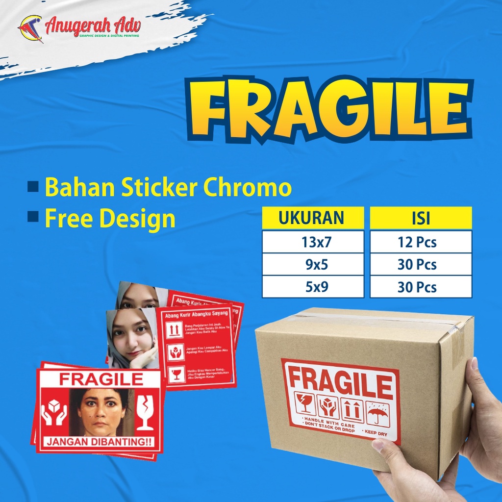 

1 LEMBAR A3+ STICKER FRAGILE | LABEL FRAGILE | FRAGILE | LABEL JANGAN DIBANTING
