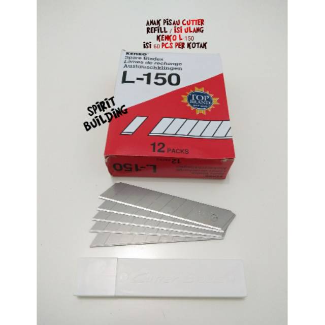 

REFILL / ISI ULANG ANAK PISAU CUTTER BESAR KENKO L 150 ISI 60 PCS PER KOTAK