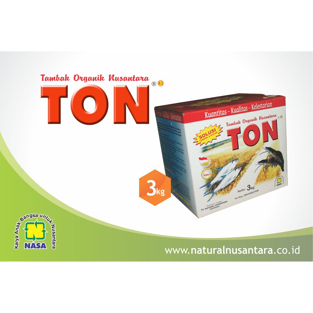 TON NASA 3kg | PUPUK TAMBAK ORGANIK NASA | PENUMBUH PLANKTON | VITAMIN UDANG | SUPLEMEN UDANG | TONB
