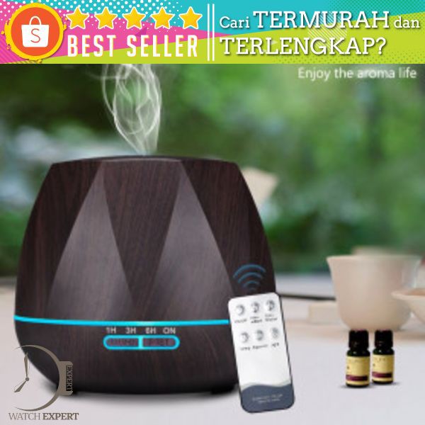 Wenbilphen Air Humidifier Aromatherapy 7 Color 500ml with Remote Control - WY500 - Yellowish Brown