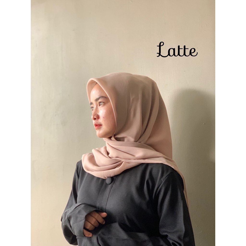 Daily hijab Bella square 115x115 | bela kerudung | potton |  jilbab hijab segi empat | double hycon bella hycoon-bella latte
