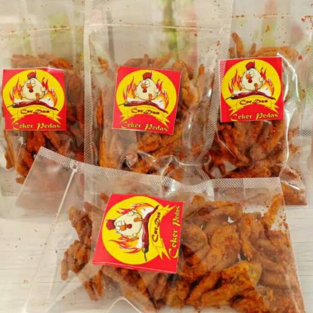 

Cerdas ceker pedas kriuk cakar ayam keripik celer pedas cekdur ulalla