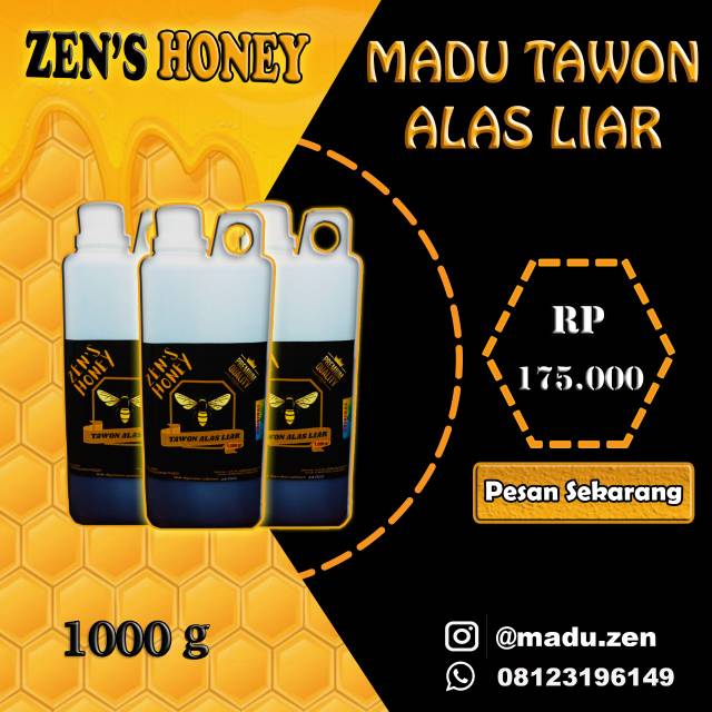 

Madu Zen (Zen's Honey) Madu Lebah Hutan Asli 1000 gram