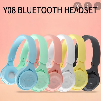 (COD) Headphone Headset Bando Y08 Bluetooth Wireless