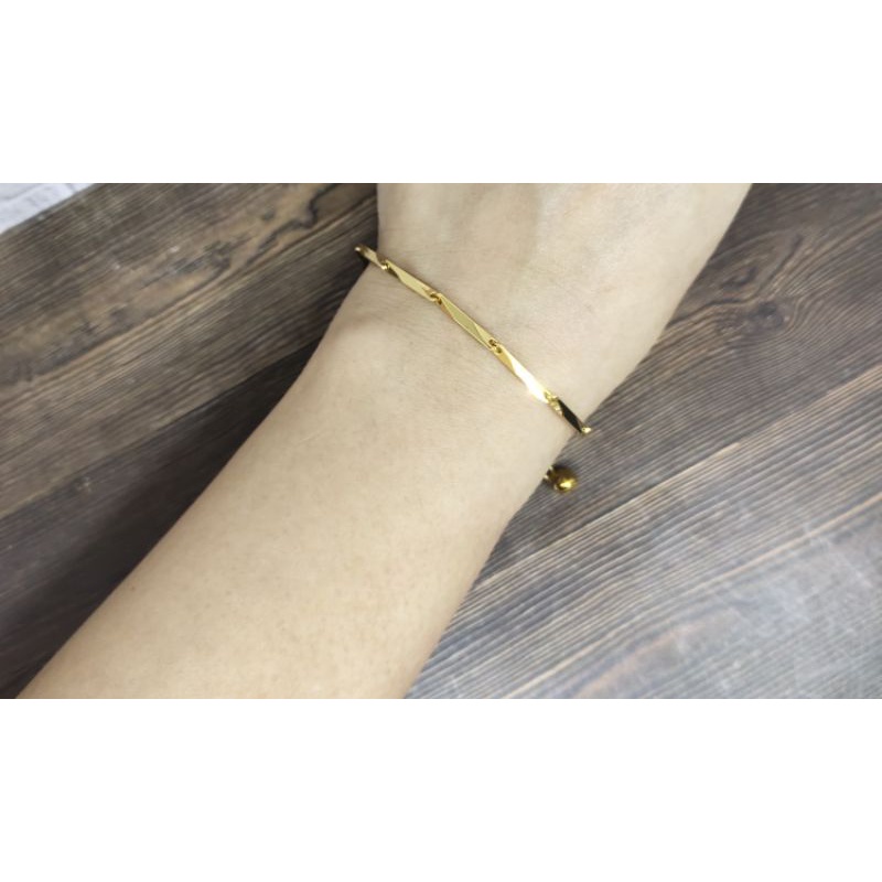 Fifi Fashion Gelang Model Bambu Simple Model Perhiasan Lapis Emas G35