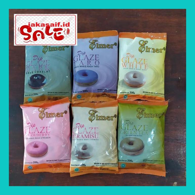 

S5085D0Yh Dip Glaze Elmer/Toping Donat Coklat/Strawberry/Greentea/Tiramisu/200Gr - Strawberi D5Uuty