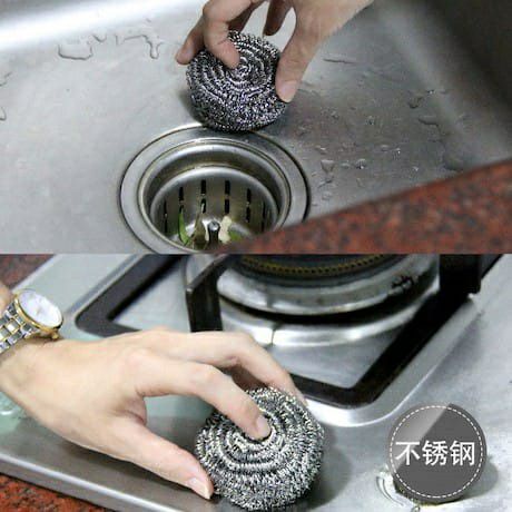 JT - Spons Gosok Panci Stainless / Sabut Kawat Cuci Piring 15 gr / Serabut Sponge Cleaning Ball Baja Anti Karat Howard