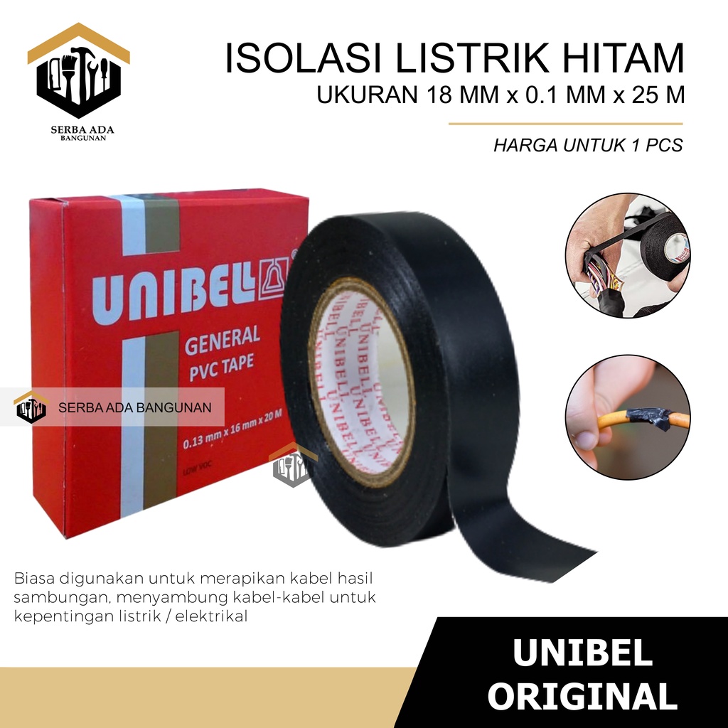 ISOLASI LISTRIK NITO 100% ORIGINAL NIBEL. ELECTRIC TAPE/ ISOLASI HITAM KABAL