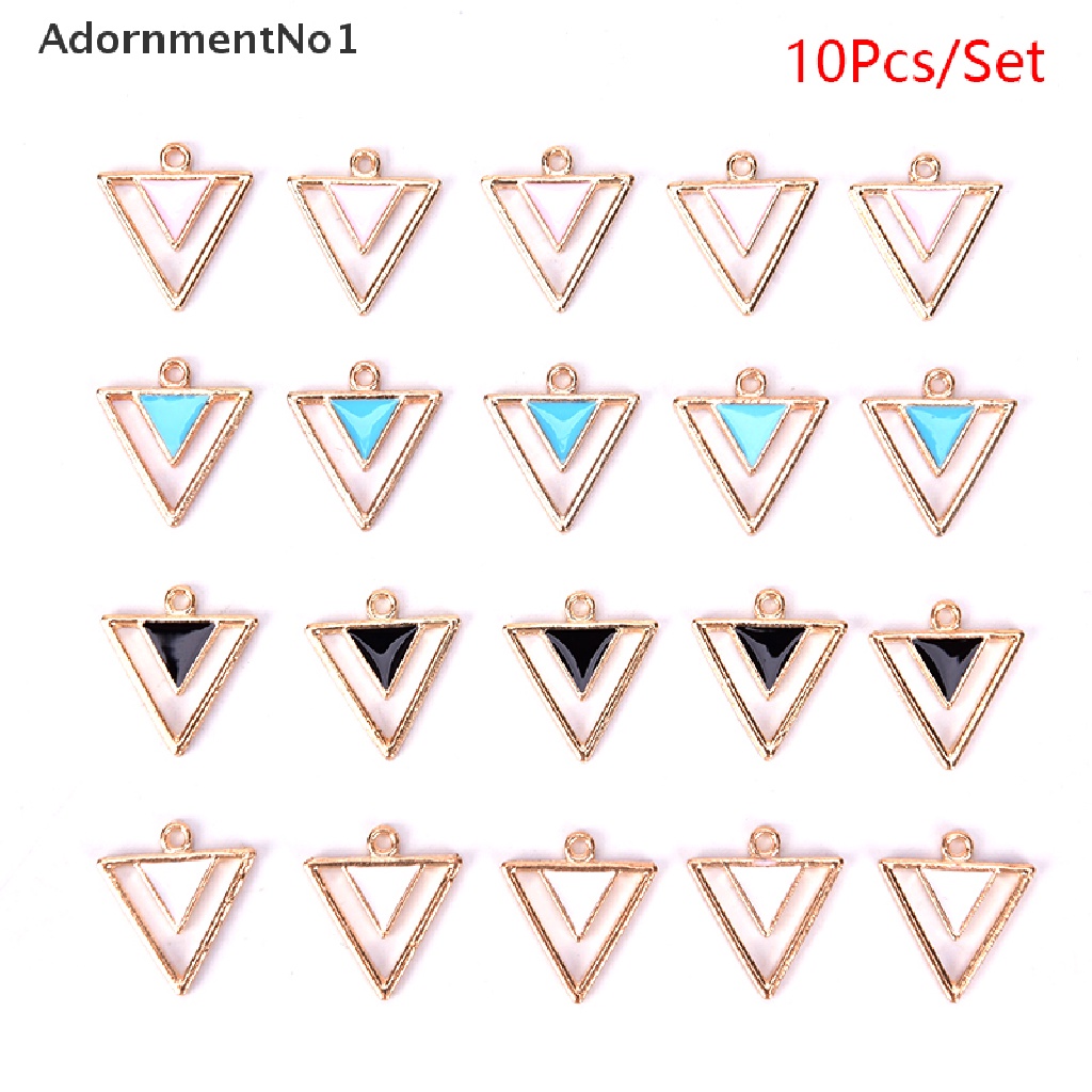 (AdornmentNo1) 10pcs / lot Liontin Bentuk Geometri Bahan Enamel Untuk Kerajinan Perhiasan DIY