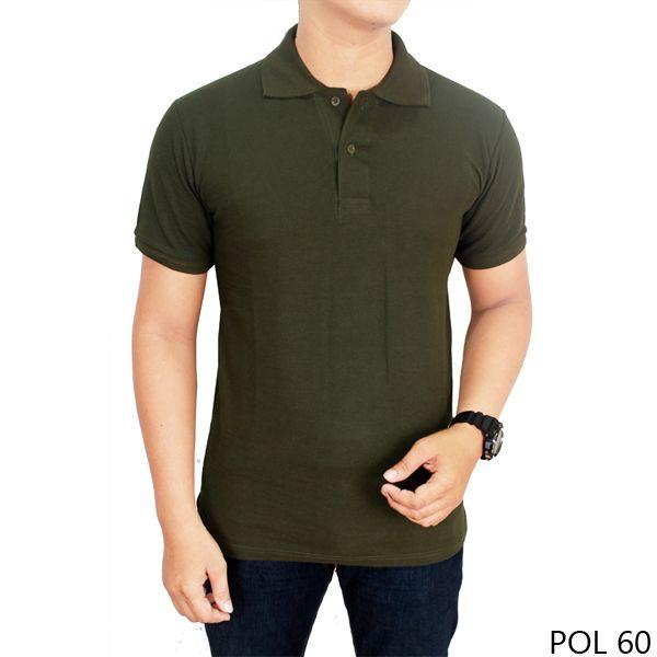 Kaos Polos Kerah Hijau Army 100% Cotton Pique - POL 60