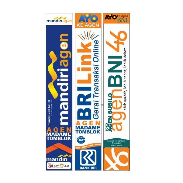 PERUSAHAAN PRINT BANK UMBUL SPANDUK PEGADAIAN BENDERA BRILINK AGEN KAI