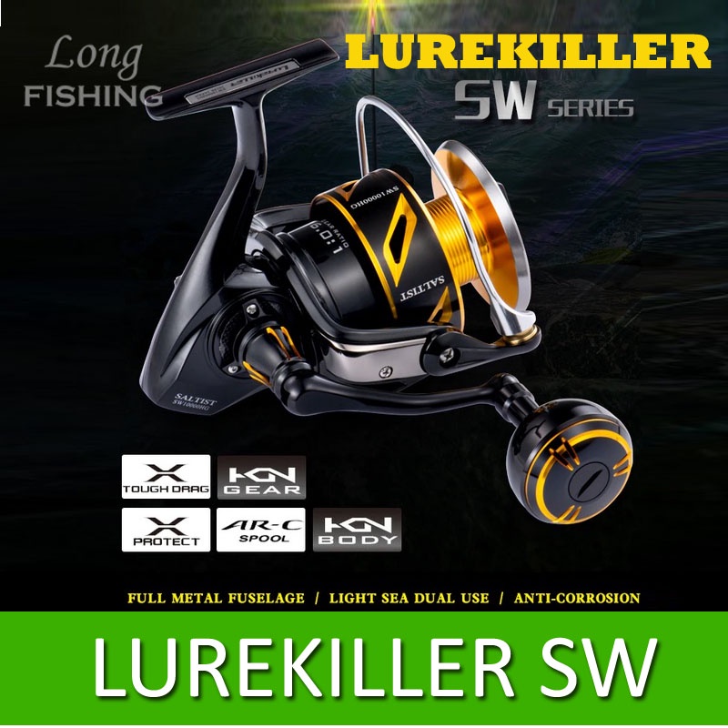 Reel Pancing Metal Asli Japan LUREKILLER SALTIST SW 2021 Power Handle 4000XG 5000XG 6000HG 10000HG