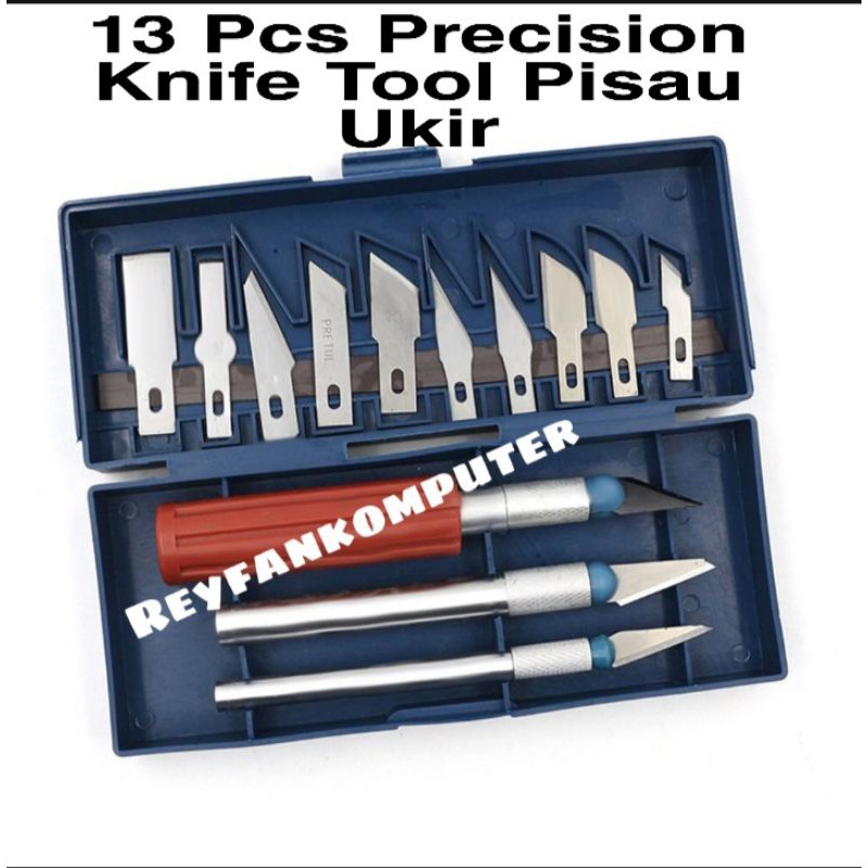 Pisau Sayat Okulasi Bonsai Kelapa Set Pisau Ukir Seni 13 in 1 Crafting Knife 3 Handle