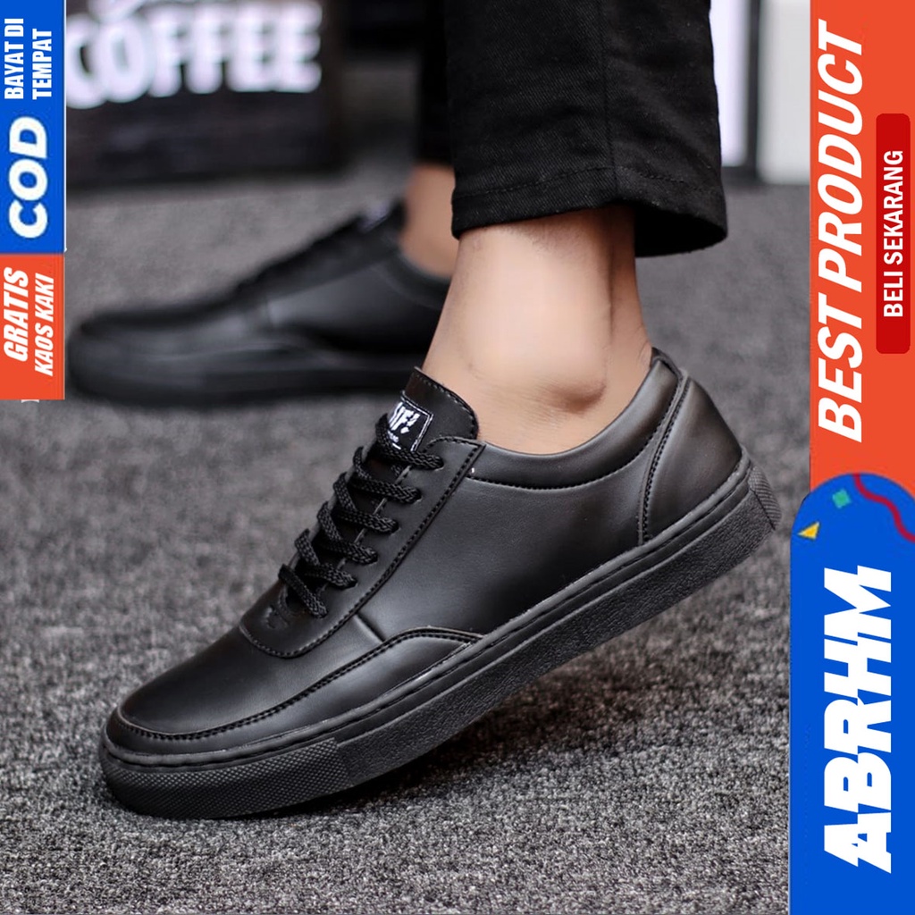 Abrhm Rover - Sepatu Formal Pantofel Pria Kerja Hitam