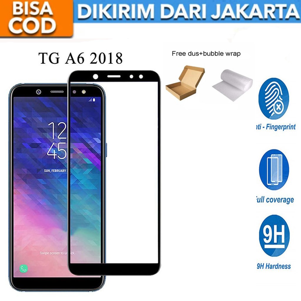 Samsung Galaxy A6 2018 Full Cover/Full Screen Tempered Glass Screen Protector Anti Gores