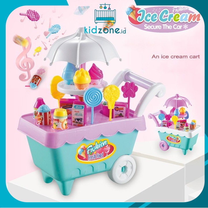 MAINAN MINI KERETA JUALAN ESKRIM BERMUSIK