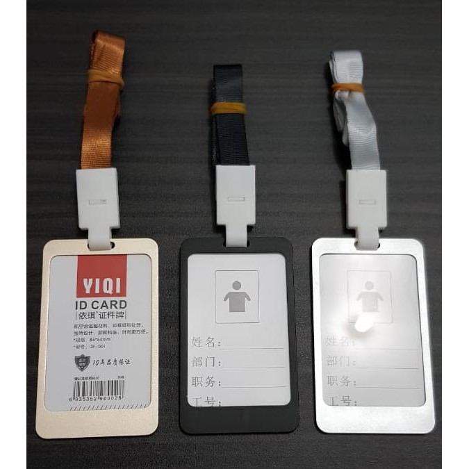 

HOT SALE ID card holder / hang tag / name tag / gantungan ID card stainless - Hitam Terjamin