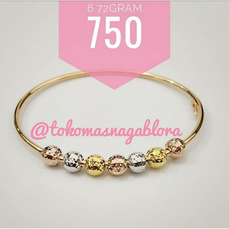 GELANG CANDY BOLA BOLA NEW EMAS 750