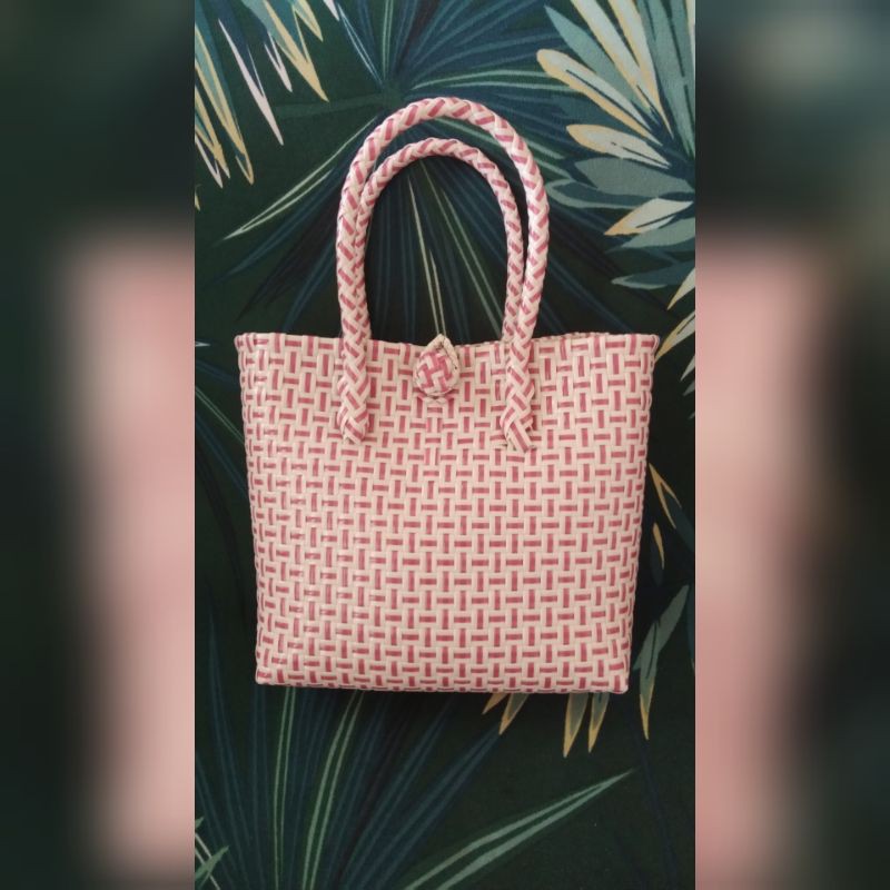 Tas jali/Anyaman handmade - XS pink