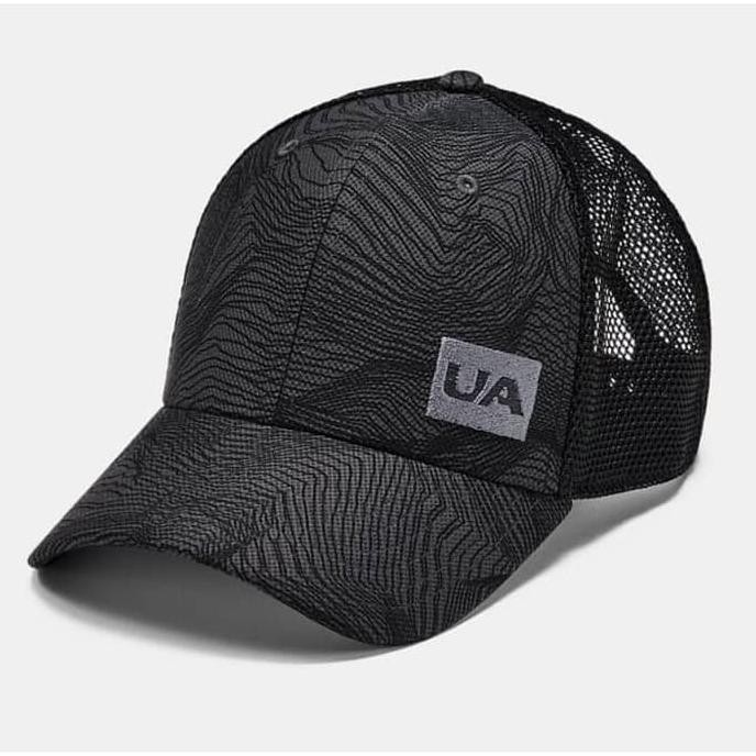 Terlaris- Topi Under Armour Ua Trucker Blitzing Cap Pro Fit Black Grey Original