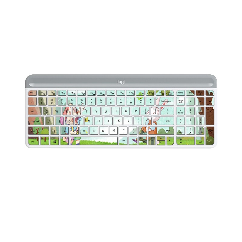 Cover Pelindung Keyboard Wireless Bluetooth Logitech MK470 K580 Anti Debu Motif Kartun Bunga