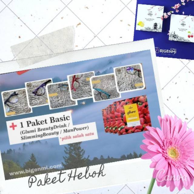 Paket bigenmi /paket kacamata ion nano bigenmi / kacamata ion /glumi /slimming beauty